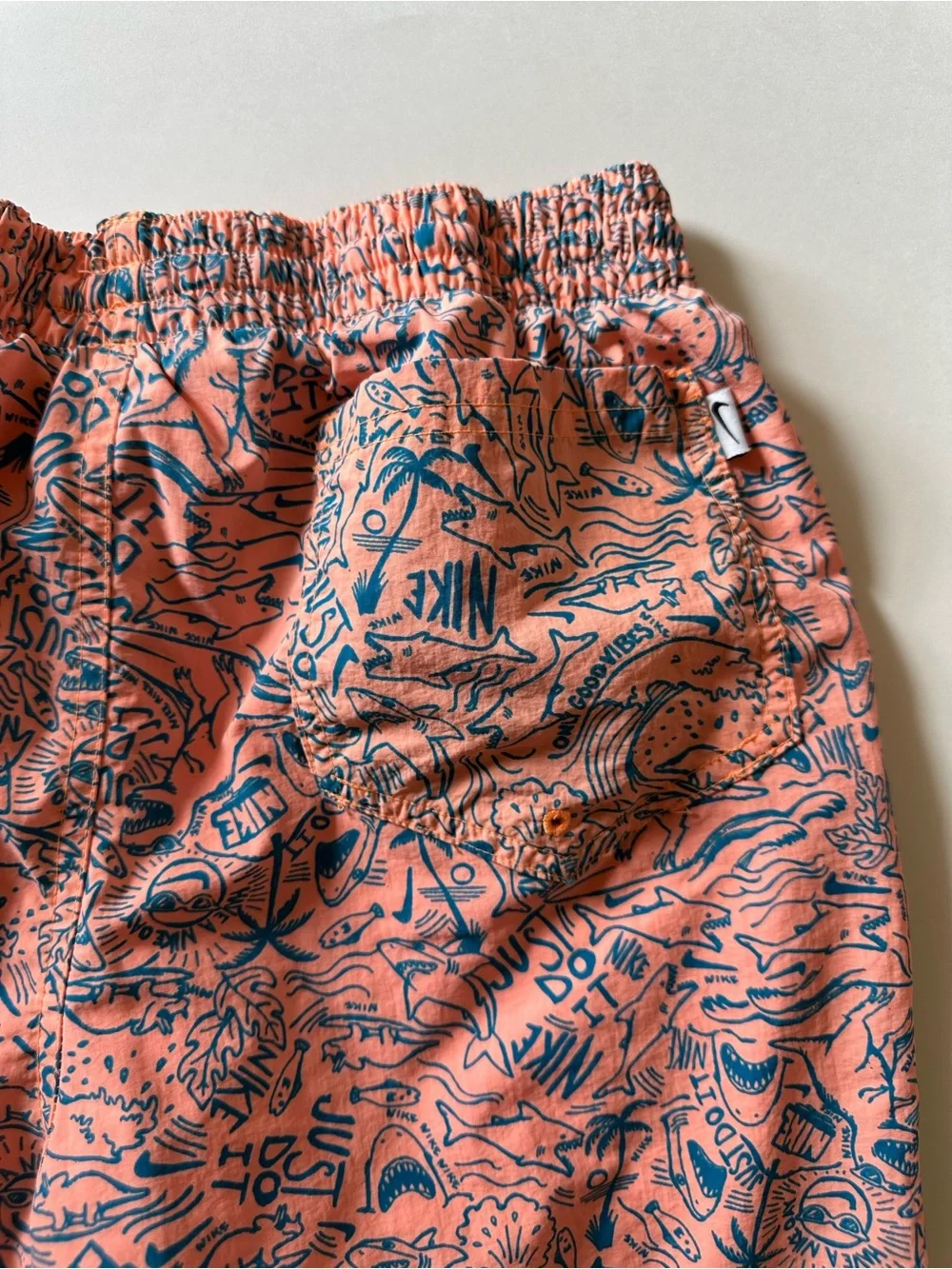 Nike Swim Shark Lap Graphic Print Swim Trunks